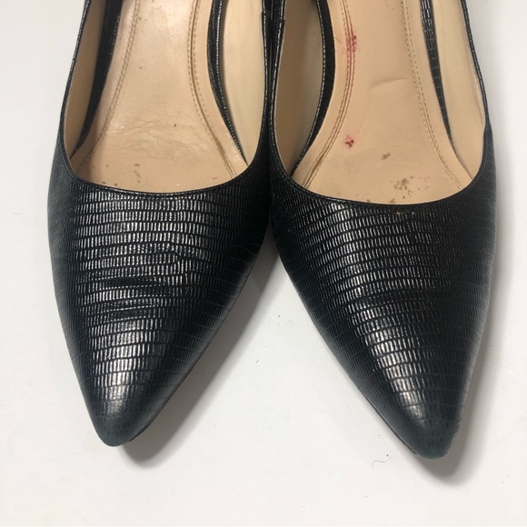 Marc Fisher Leather Black Point Toe Black Heels. Size 9. - Picture 4 of 9